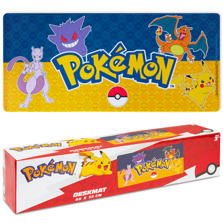 Pokemon Mauspad XXL 80x35 cm Schreibtischunterlage Gross Cooles Pikachu Mousepad Gaming rutschfest S