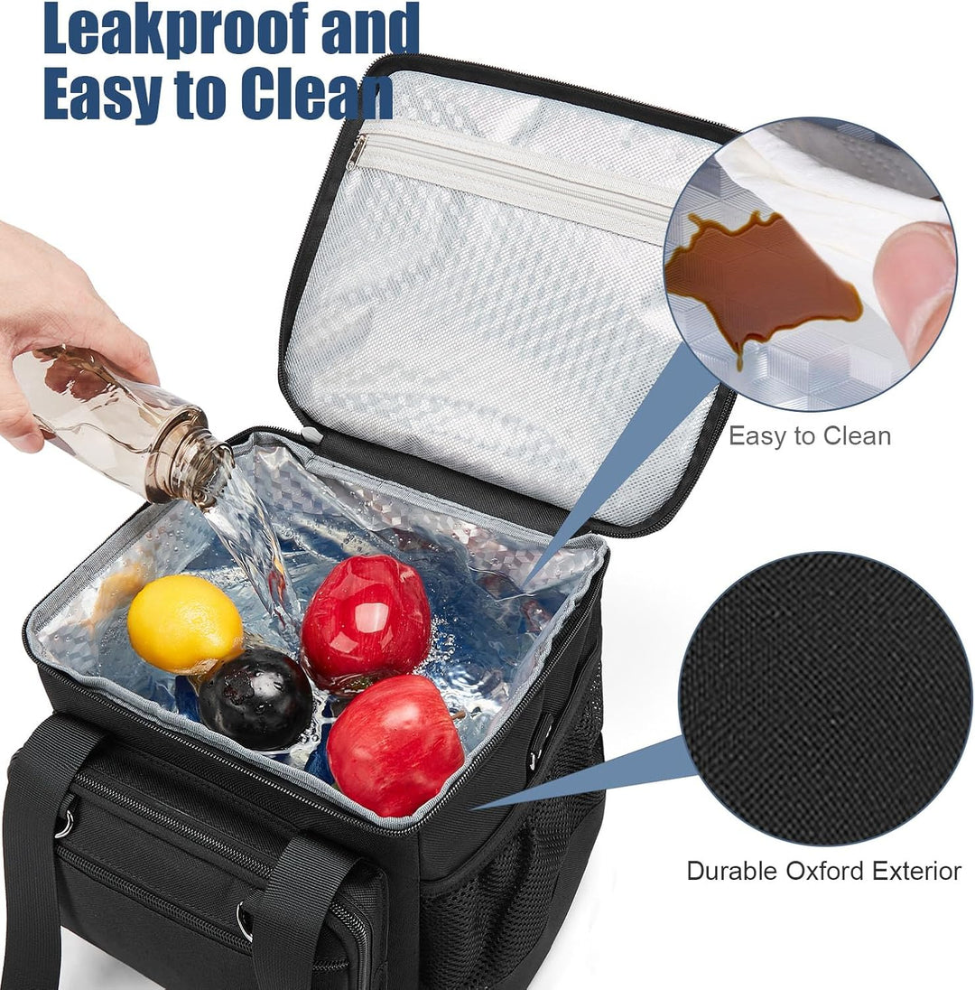 Kühltasche, Lunchtasche für Damen und Herren, wasserdicht, auslaufsicher, verstellbare Träger, gross