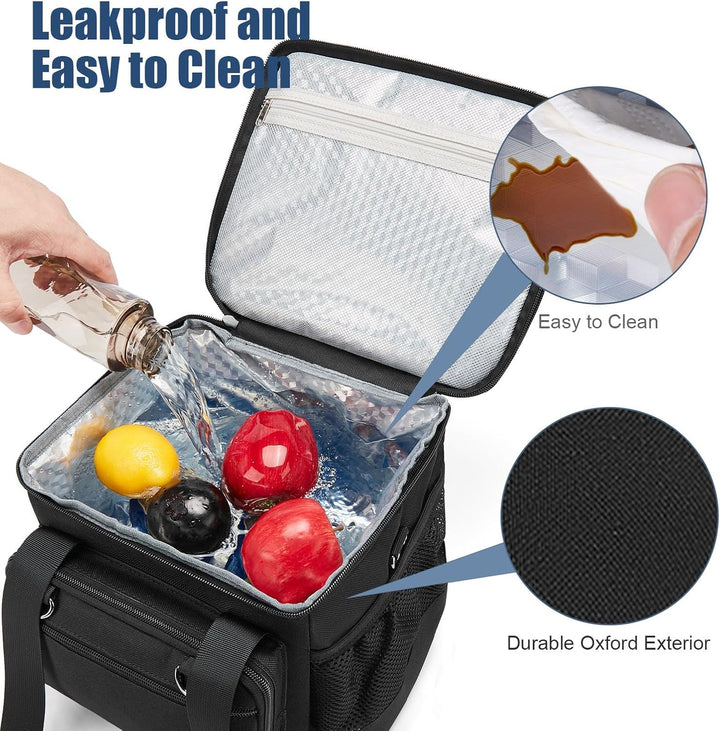 Kühltasche, Lunchtasche für Damen und Herren, wasserdicht, auslaufsicher, verstellbare Träger, gross