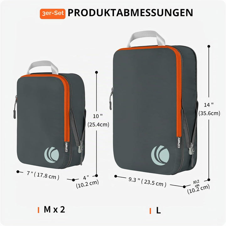 Cipway Kompressions-Packwürfel-Set, ultraleicht, erweiterbar, Reisepack-Organizer für Handgepäck (gr