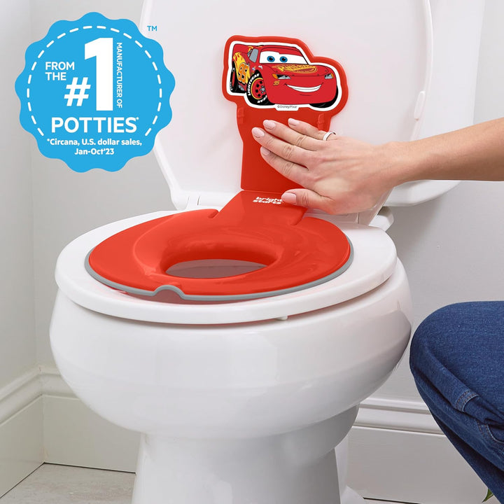 Disney Baby Cars Lightning McQueen Flip & Sit Töpfchensitz für Kleinkinder, Sicherer Toilettenaufsat