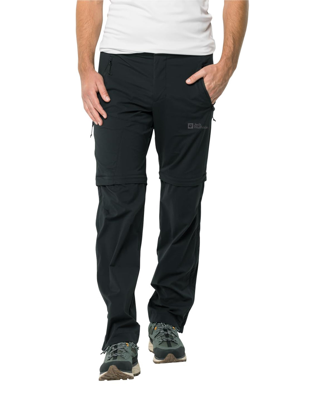 Jack Wolfskin Herren Wanderhose Glastal Zip Away Pants M L Schwarz, L Schwarz