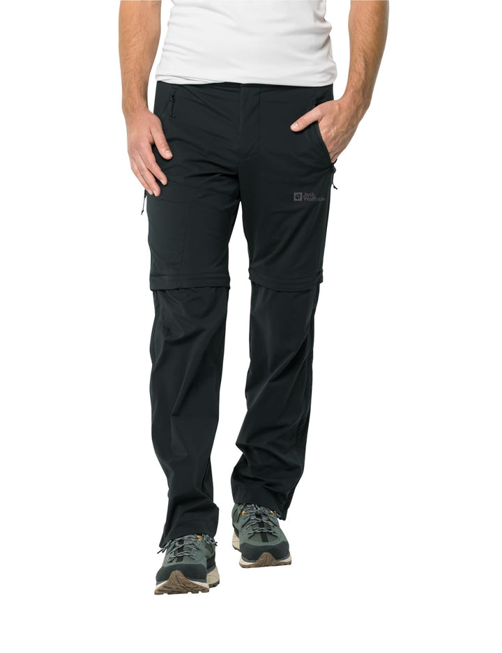 Jack Wolfskin Herren Wanderhose Glastal Zip Away Pants M L Schwarz, L Schwarz