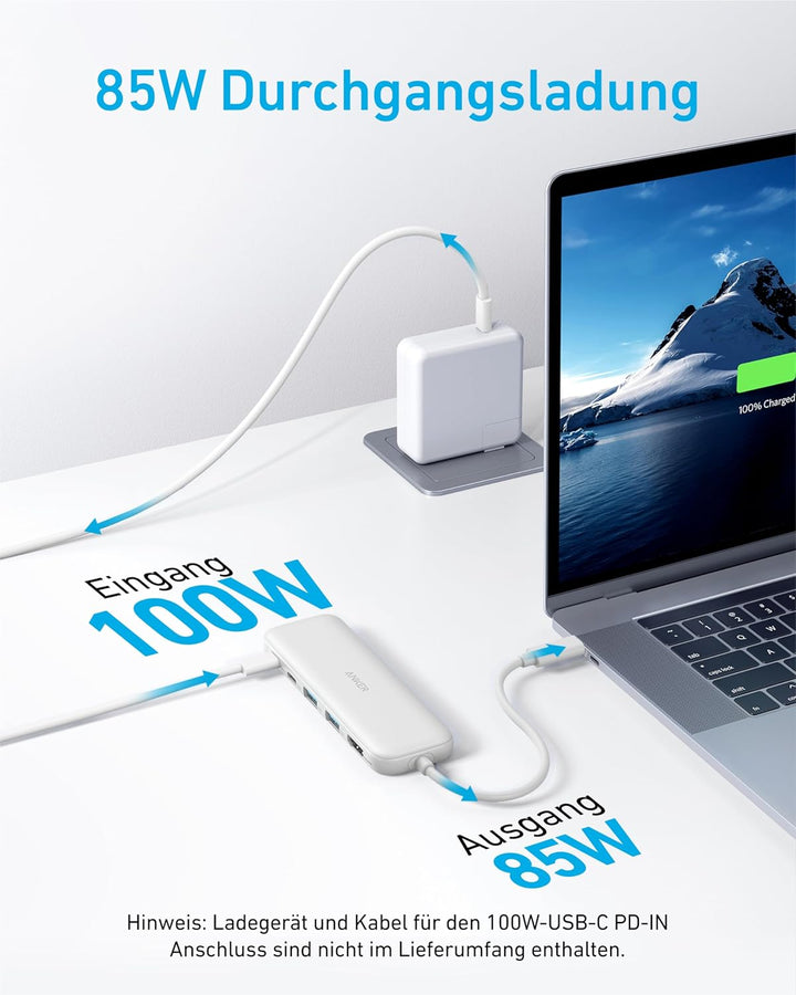 Anker 332 USB-C Hub (5-in-1) with 4K HDMI Display, 5Gbps - and 2 5Gbps USB-A Data Ports and for MacB
