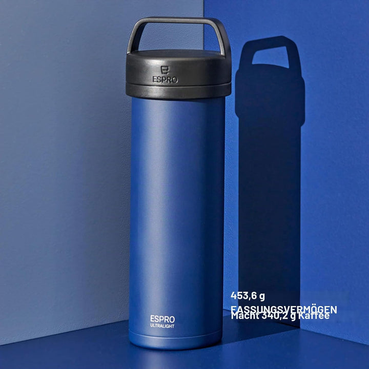 ESPRO – P0 Ultraleichte – Französische Kaffeepresse für Einzelportionen und leichte Trinkflasche für
