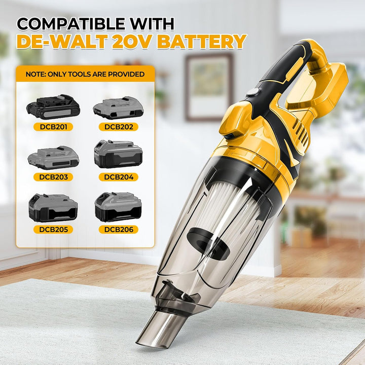 Kabelloser Handstaubsauger, kompatibel mit DEWALT 18V 20V Akkus, 10000Pa Saugleistung, 750ml Staubbe
