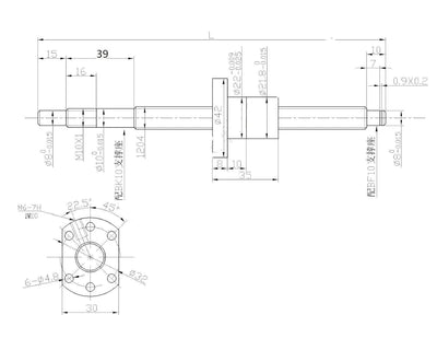 BEVDICNC Kugelumlaufspindel SFU1204 500mm Gewindespindel Edelstahl Kugelumlaufspindel mit BK10/BF10