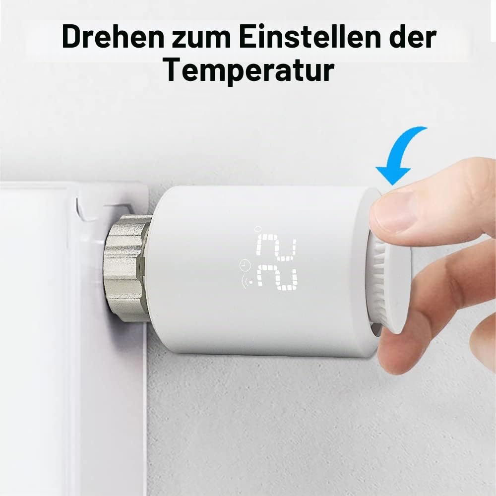 KETOTEK Smart Heizkörperthermostat Zigbee Starter Kit mit Hub, Digitales Heizkörper Thermostat Heizu