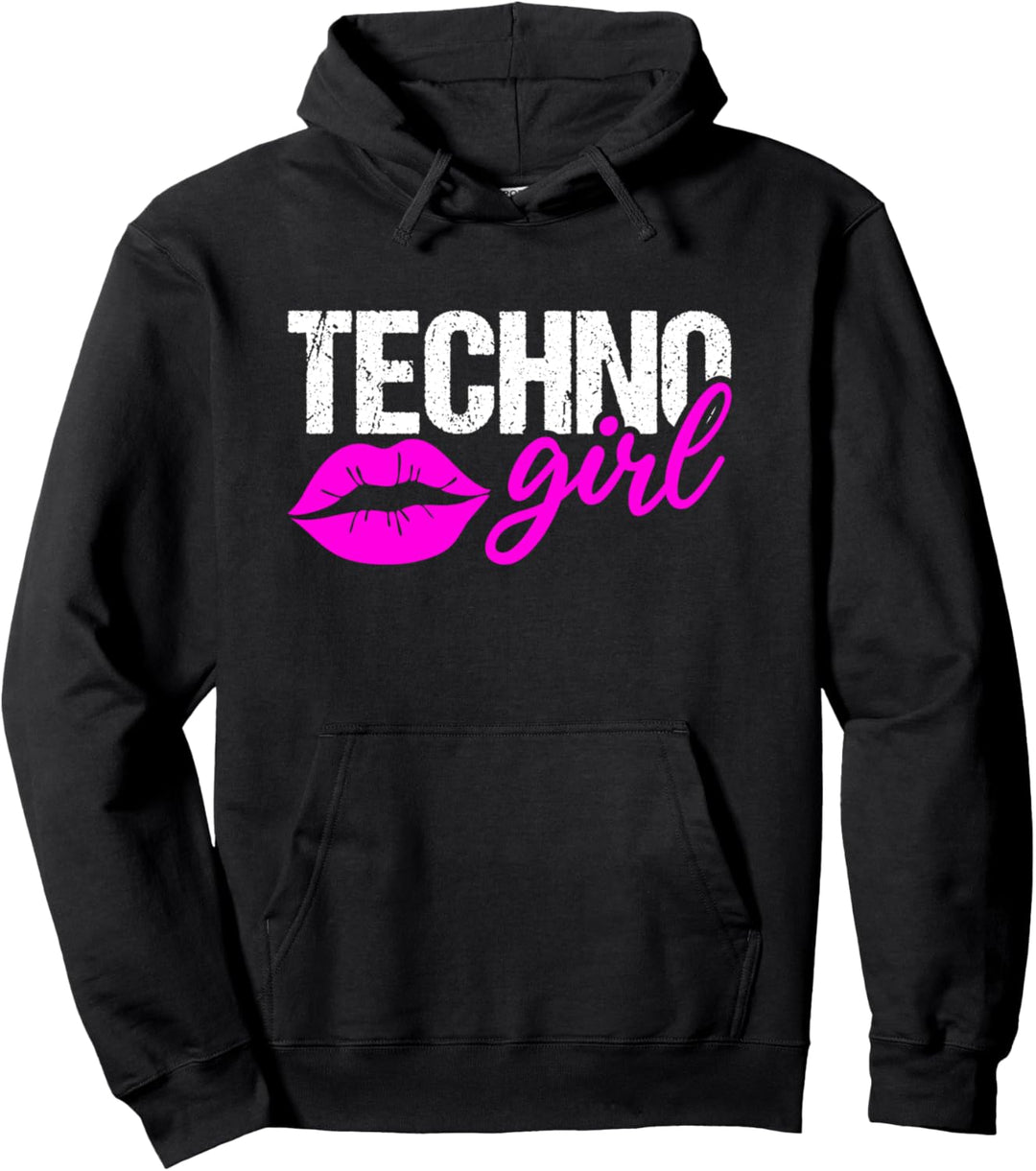 Techno Girl - EDM Rave Outfit For Women Pullover Hoodie