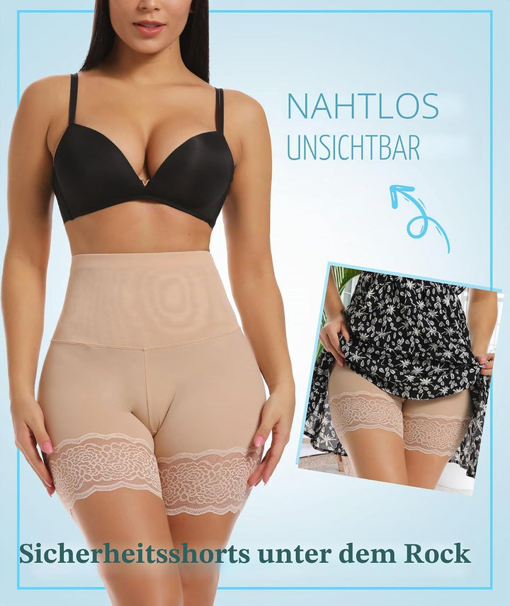 MISS MOLY Unterhose Damen Unter Rock Kurz Hose Shorts Leggings Anti Chafing Miederhose Bauch Weg Mie