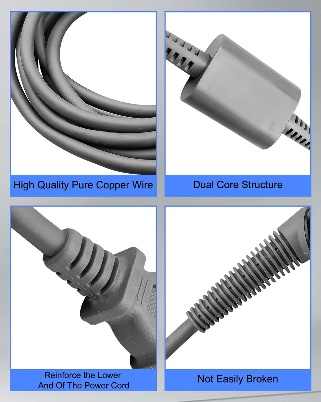 Curly Hair Rod Power Cord Fit for Dyson HS01 Airwrap Hair Styler, 269.2 cm Curling Iron AC Charger R