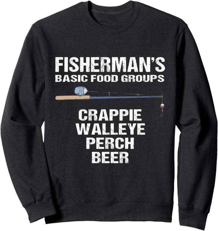 Fisherman Food Groups Funny Fishing Sweatshirt
