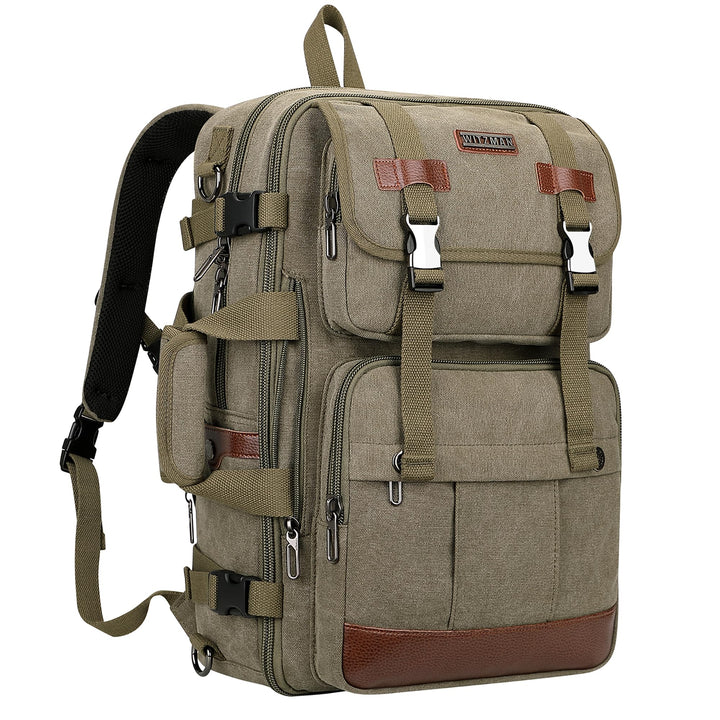 WITZMAN Reiserucksack Herren Canvas 40L Laptop Rucksack Fit 16 Zoll Vintage Rucksack für Herren Gesc