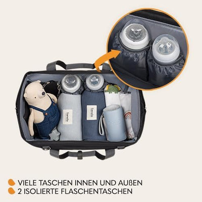 LIONELO Ida Kinderwagentasche, 2 interne Thermo-Taschen für Flaschen, Tasche für Feuchttücher, Wicke