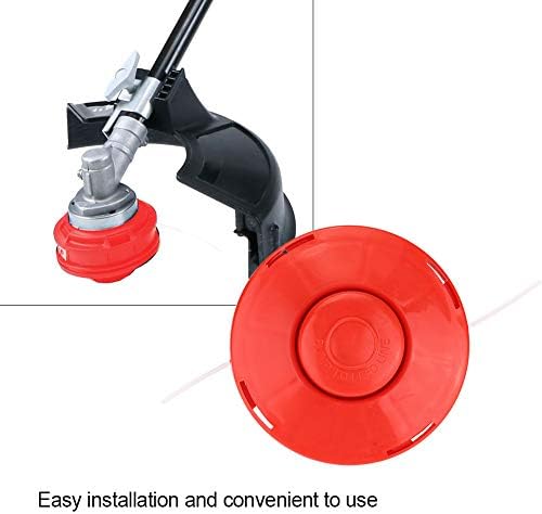 Zerodis Universal Rasentrimmerkopf, 3-Stück Set, Rot, Kunststoff, 10.5cm Durchmesser, Ersatzteil für