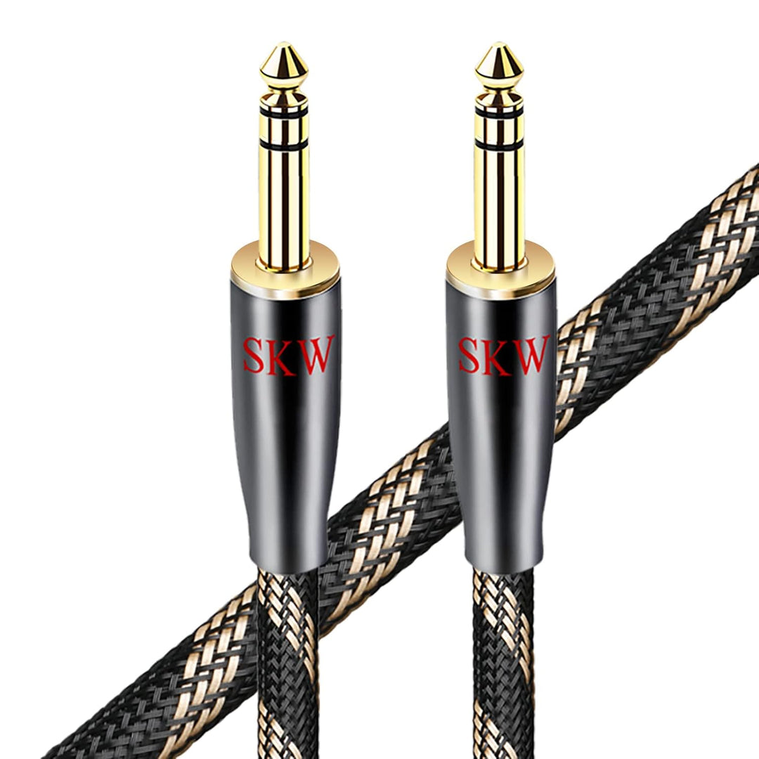 SKW 6.35mm Instrumentenkabel Stereo, hochreines Kupfer 6.35mm Klinke auf 6.35mm Klinke Gitarre Kabel