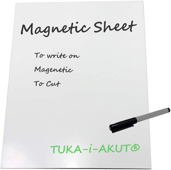 TUKA-i-AKUT 24x A4 Magnetfolie zum Beschriften und Zuschneiden, Flexibel Magnet Tafelfolie Magnetplä