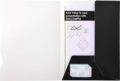Exacompta 635011E Präsentationsmappe (aus festem Karton (250g), 2 Klappe, Einkerbung für Visitenkart