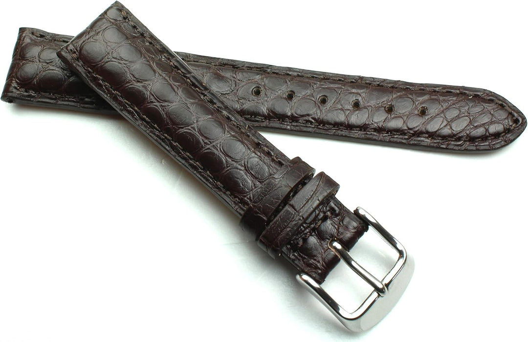 19mm Echt Alligator Vintage hangemacht in Deutschland Uhrenarmband Dunkel braun