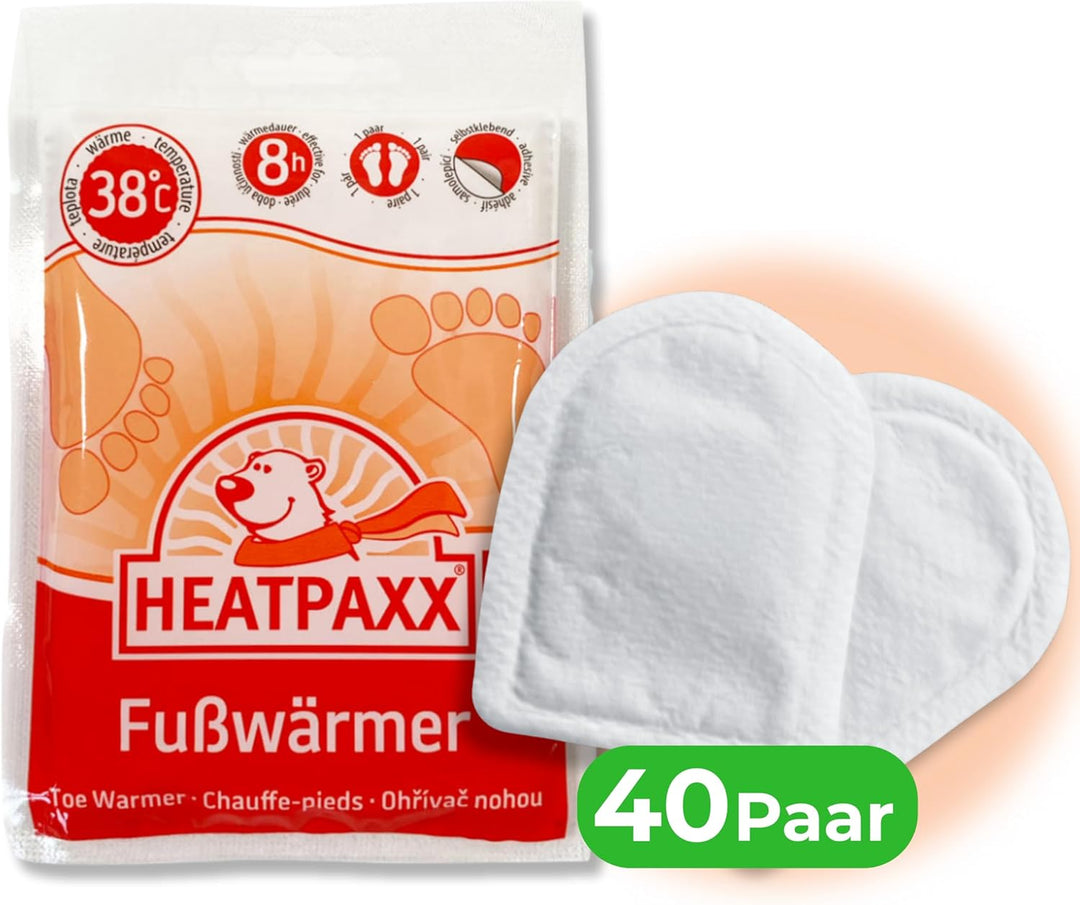 HeatPaxx Fusswärmer | 5, 10, 15, 30 und 40 Paar | EXTRA WARM | Hauchdünne Zehenwärmer, Wärmepads | f
