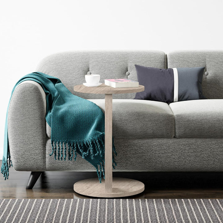 [en.casa] Beistelltisch Holeby Couchtisch Sofatisch auf Rollen Betttisch Laptoptisch C-Form Wohnzimm