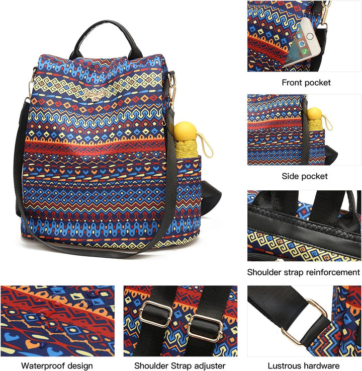 Damen Rucksack Anti Diebstahl Umhängetasche Multifunktions Schultaschen 8864-m266-c, 8864-m266-c