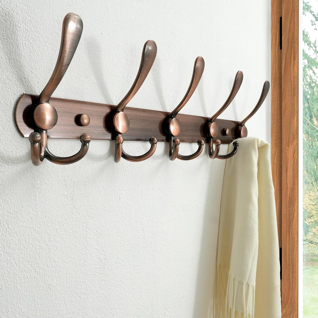 Dseap Garderobenleiste - Schwerlast Garderobenhaken Mit 5 Dreifachhaken, Edelstahl Wandgarderobe, Kl