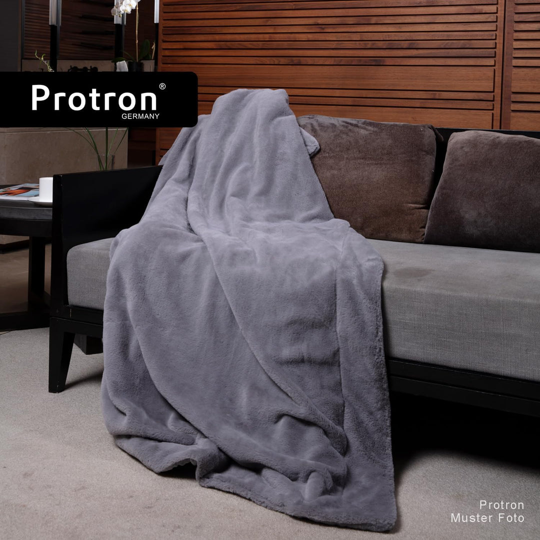 Protron Elektrische Wärmedecke Wärmebett Kuscheldecke mit Abschaltautomatik, 9 Heizstufen, LED Überh