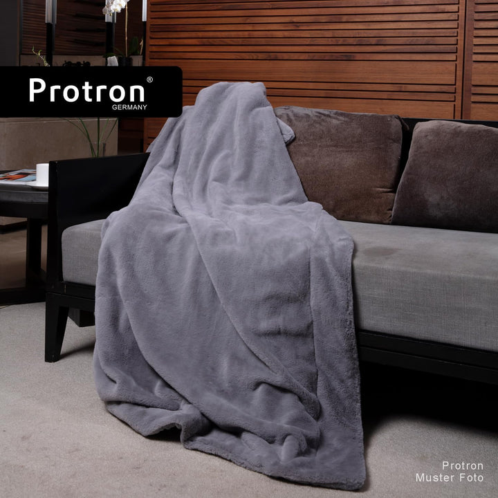 Protron Elektrische Wärmedecke Wärmebett Kuscheldecke mit Abschaltautomatik, 9 Heizstufen, LED Überh
