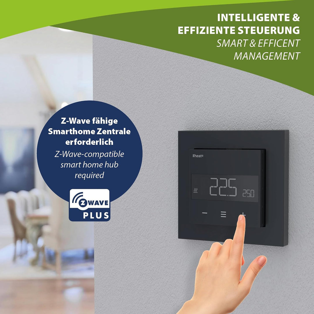 Heatit Z-TRM6 Z-Wave Plus Thermostat Raumregler mit EXT. Sensor für Fussbodenheizung elektrisch und