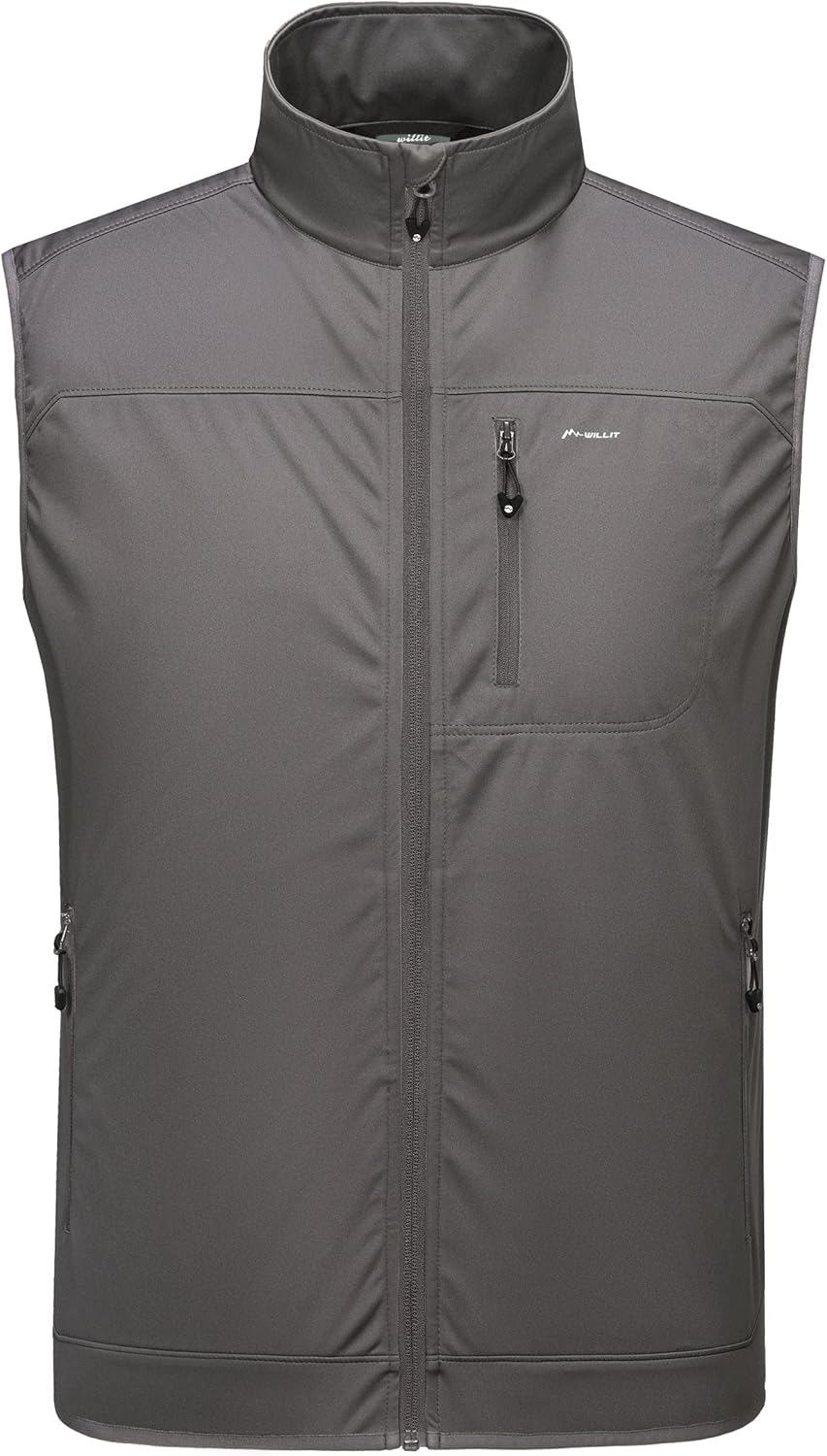 WILLIT Herren Golf Weste Leichtgewicht Softshell Weste Outerwear Ärmellose Jacke für Wandern Laufen