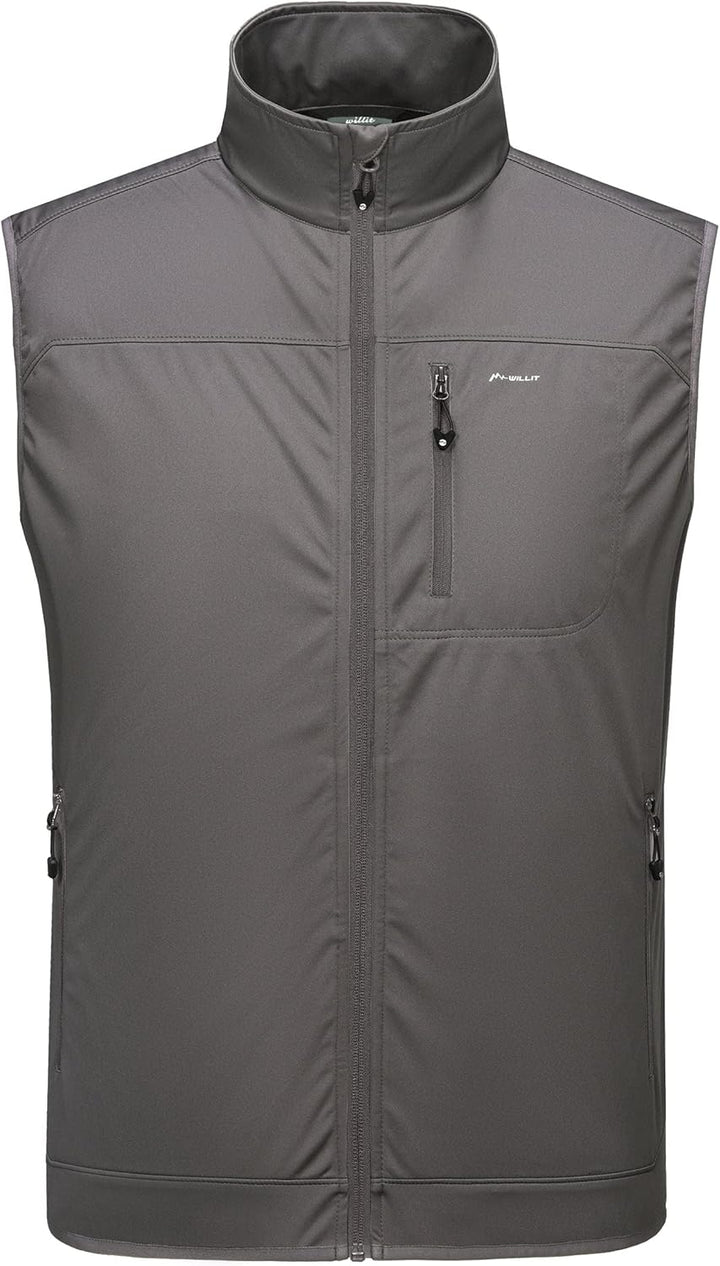 WILLIT Herren Golf Weste Leichtgewicht Softshell Weste Outerwear Ärmellose Jacke für Wandern Laufen