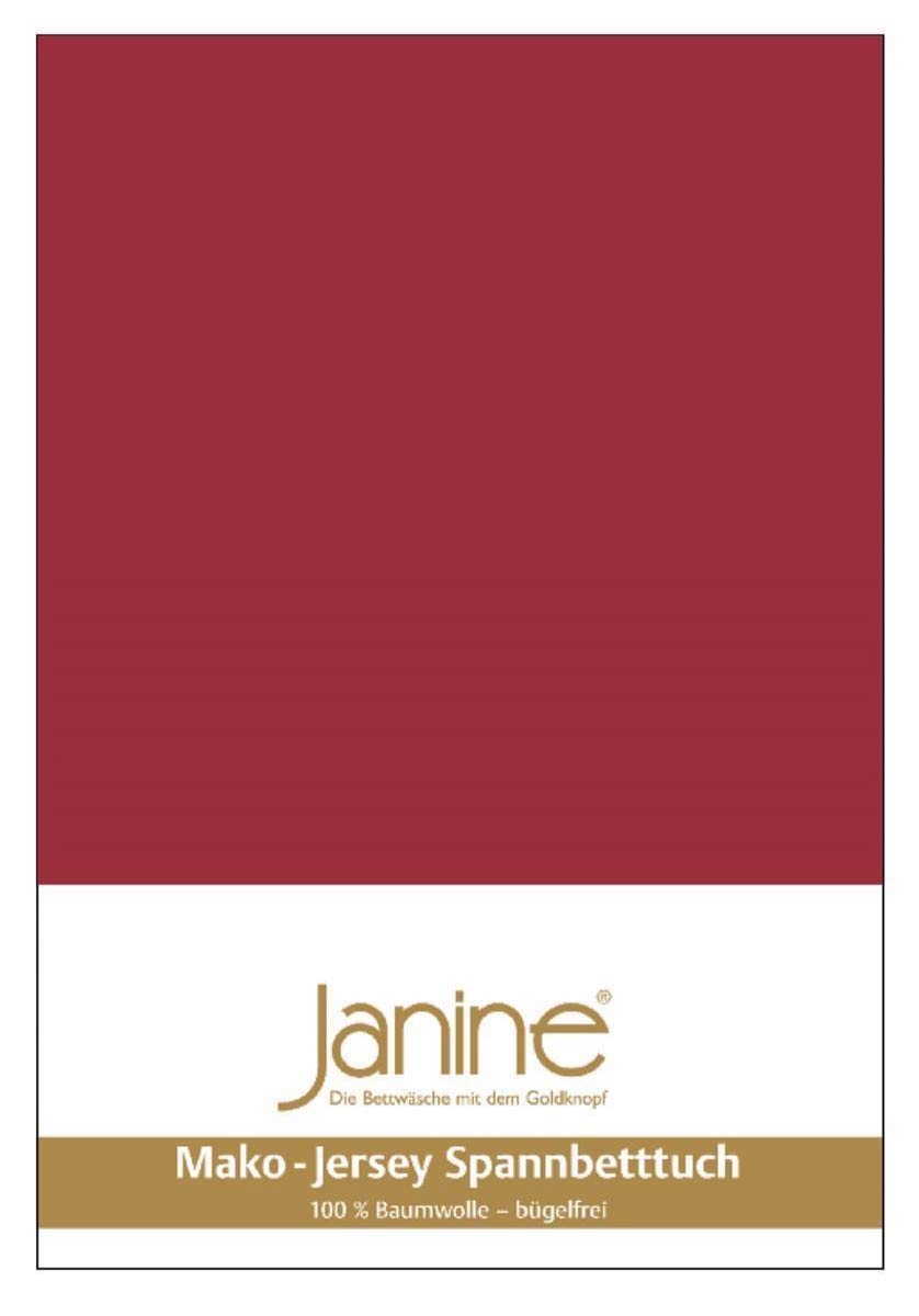 Janine Spannbetttuch 5007 Mako Jersey 140/200 bis 160/200 cm Granat Fb. 71 140/200 cm - 160/200 cm G