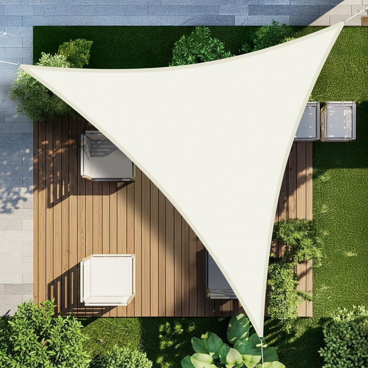 LOVE STORY Sonnensegel Dreieckig 4x4x3m Wasserdicht Segeltuch Sonnenschutz Windschutz PES mit 95% UV