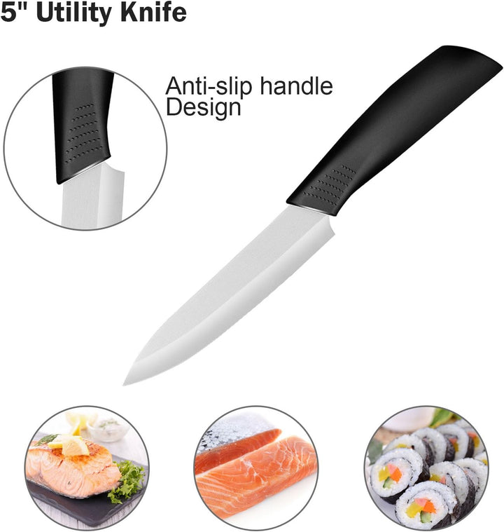 Ballery Keramikmesser Set, Professionelle Küchenmesser aus keramisch 4-teilig Messer (6 Zoll Chefmes