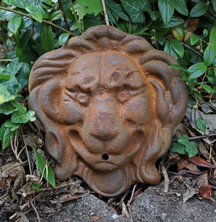aubaho Löwenkopf Löwe Dekoration Eisen Wandbrunnen Wasserspeier Skulptur Figur e