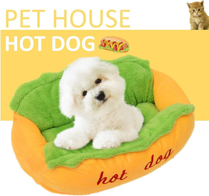 Hotdog Haustier-Hundebett, warmes Hundehütte, Katzennest, waschbar, abnehmbares Katzensofa