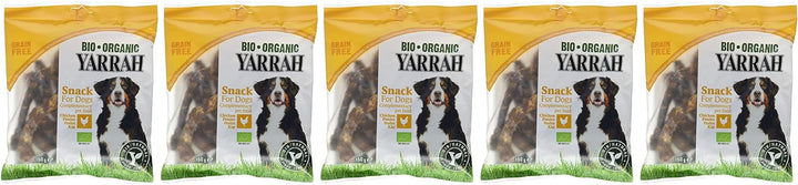 YARRAH Getrocknete Bio Hühnerhälse, 5er Pack (5 x 150 g)