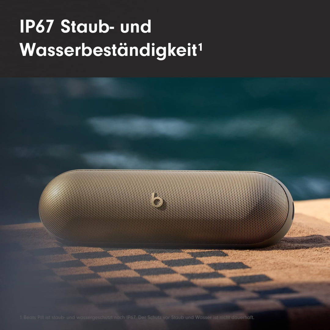 Beats Pill Tragbarer Bluetooth-Lautsprecher, Bis zu 24 Stunden Akkulaufzeit, Wasserabweisend, Kompat