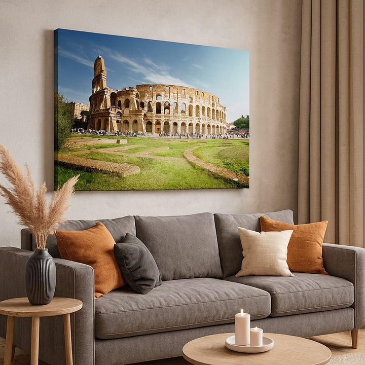Bilder auf Leinwand Archäologie Architektur Italien Kolosseum Leinwandbild 70x50cm Wandbilder Dekora