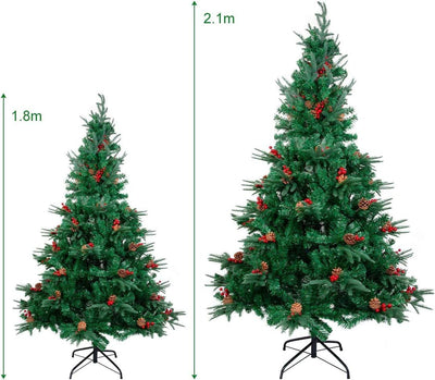 himaly Künstliche Weihnachtsbäume 210 cm mit 900 Spitzen PVC/PE Material Naturgetreue Christbaum, 60