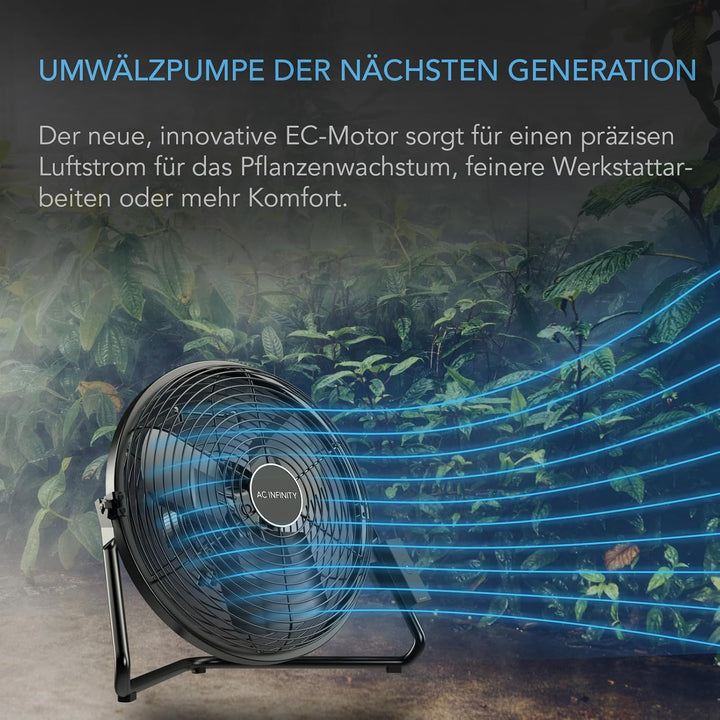 AC Infinity CLOUDLIFT S12 – Industrieller Wandventilator 300 mm mit kabellosem 10-Stufen-Drehzahlreg
