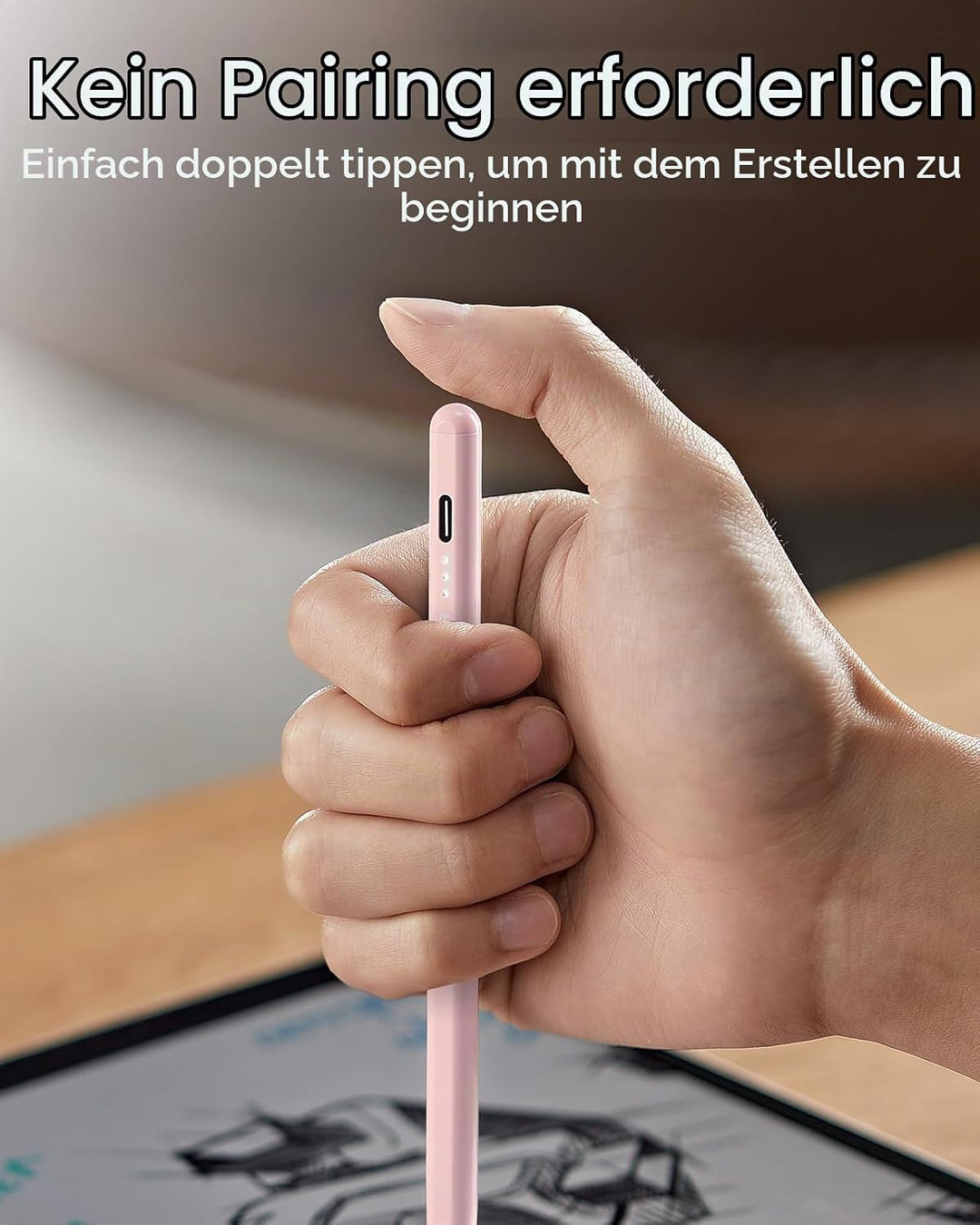ESR Stift für iPad 2018-2026, Pencil mit Tilt Sensitivity, Palm Rejection | Stift mit Handflächenabw