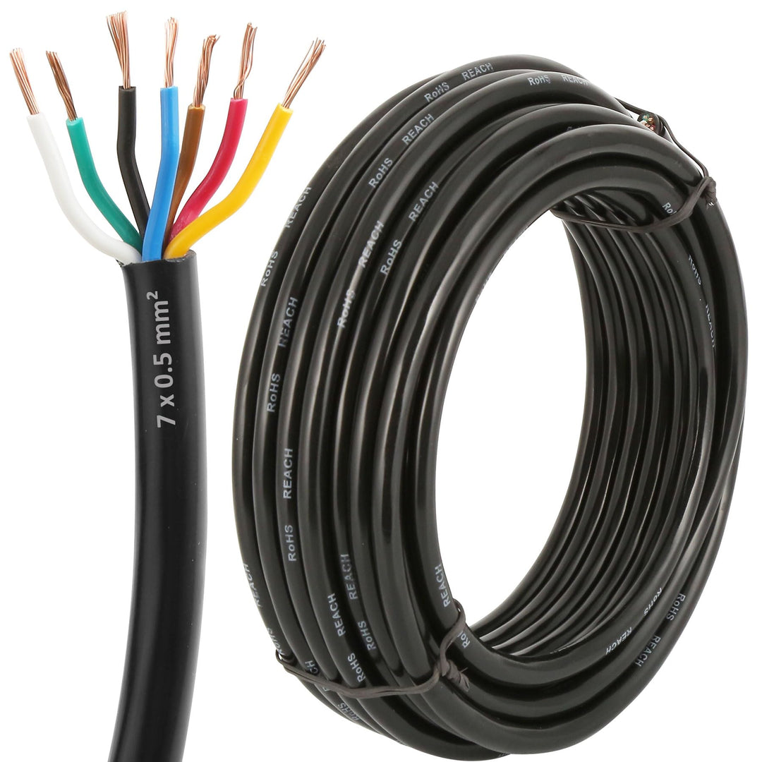 20AWG 7×0.5mm² Elektrischer Draht Kabel 7 adrig 10M Kupferkabel Fahrzeugkabel 7 polig Verlängerungsk