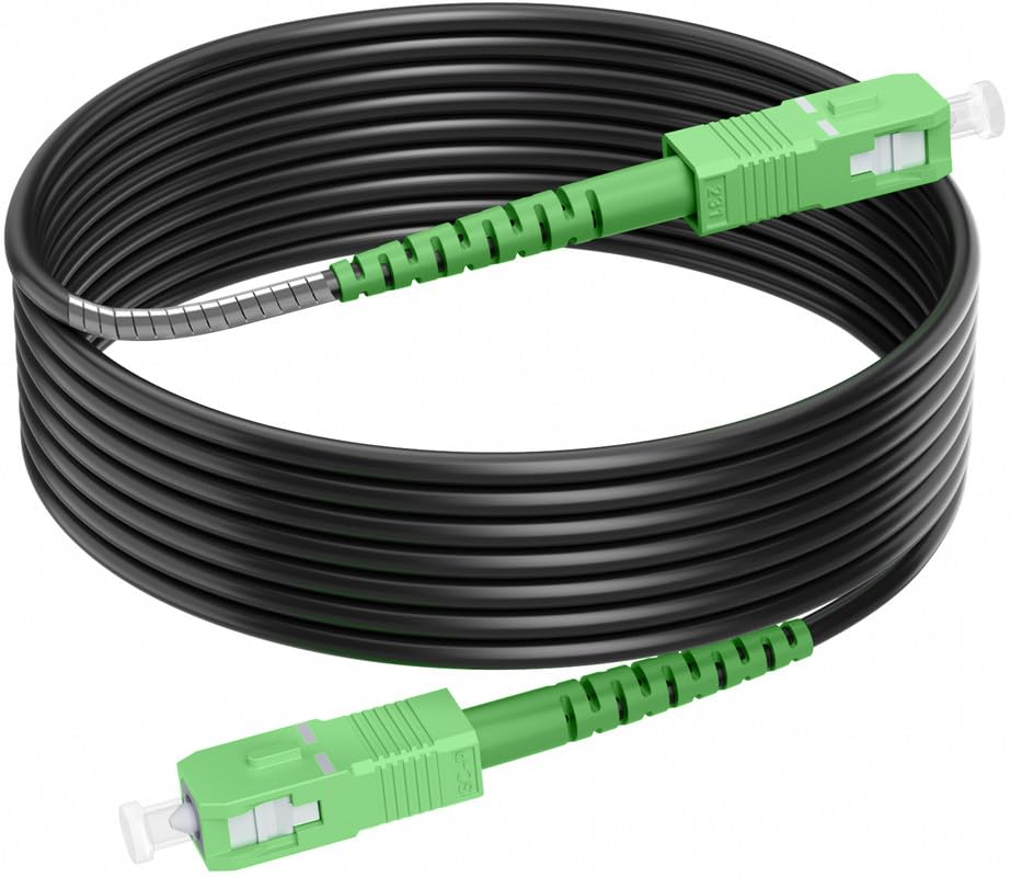 RamboCables 10M Gepanzerte Glasfaser-Kabel SC/APC auf SC/APC, Simplex Singlemode Gepanzerte Glasfase
