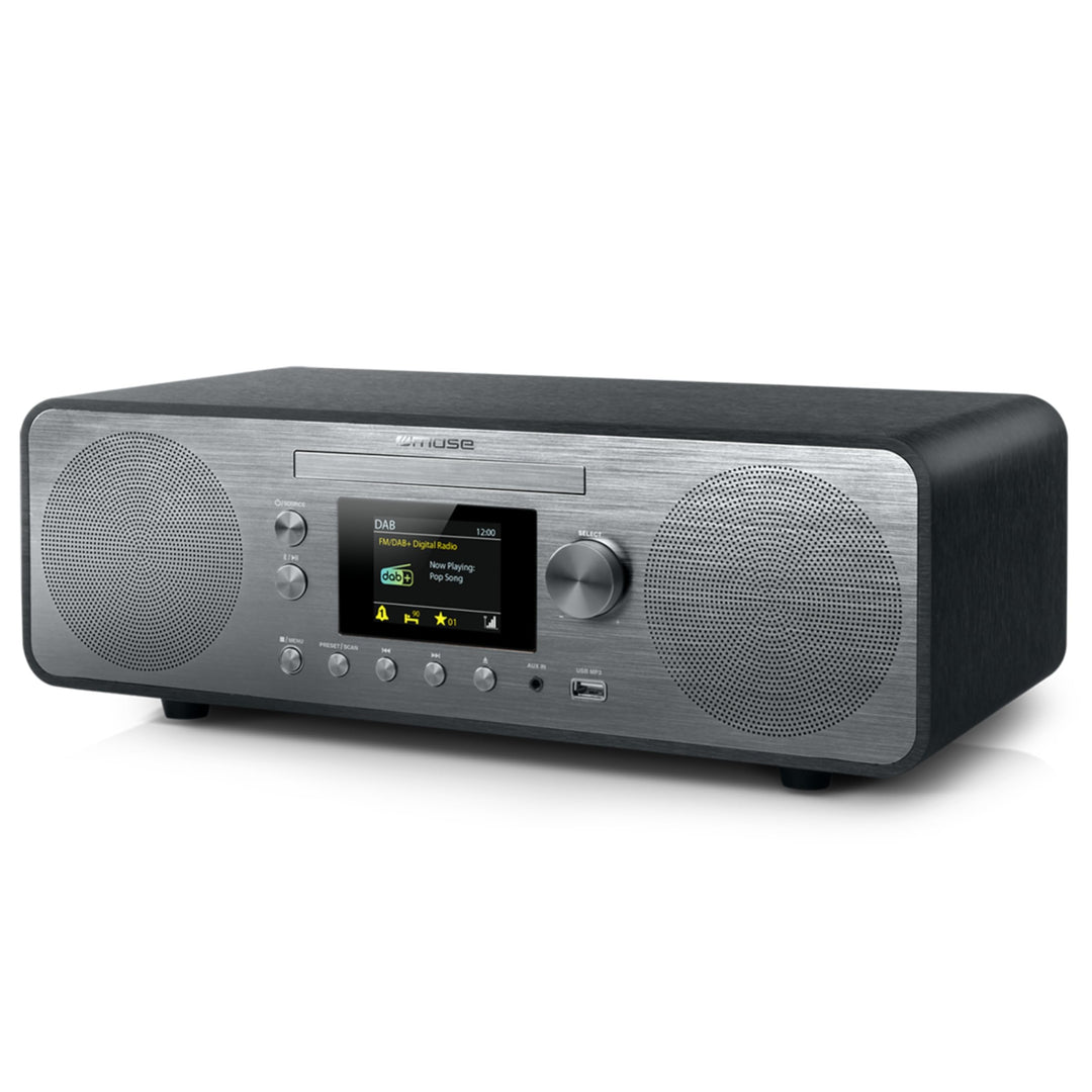 MUSE M-885 DAB Design Bluetooth Stereoanlage mit CD-Player und USB (DAB+, UKW, NFC, AUX), 80 Watt, g