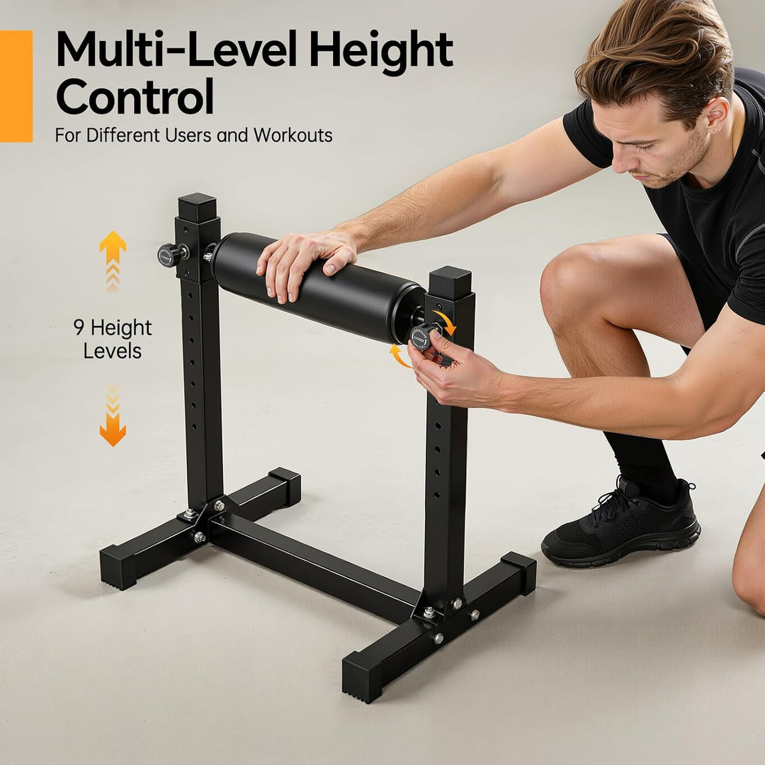 Bulgarian Split Squat Bracket mit 9 stufiger Höhenverstellung der Rollen | Einbein Kniebeuge Rollenh