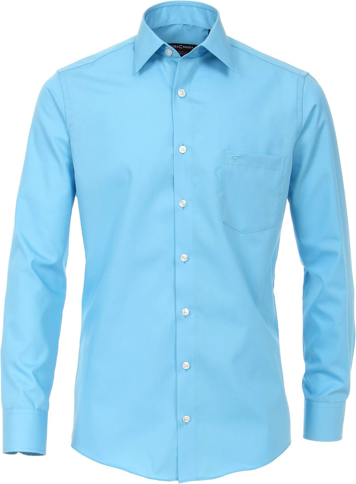CASAMODA Herren Popeline Hemd uninah 006550 Modern Fit, Hellblau