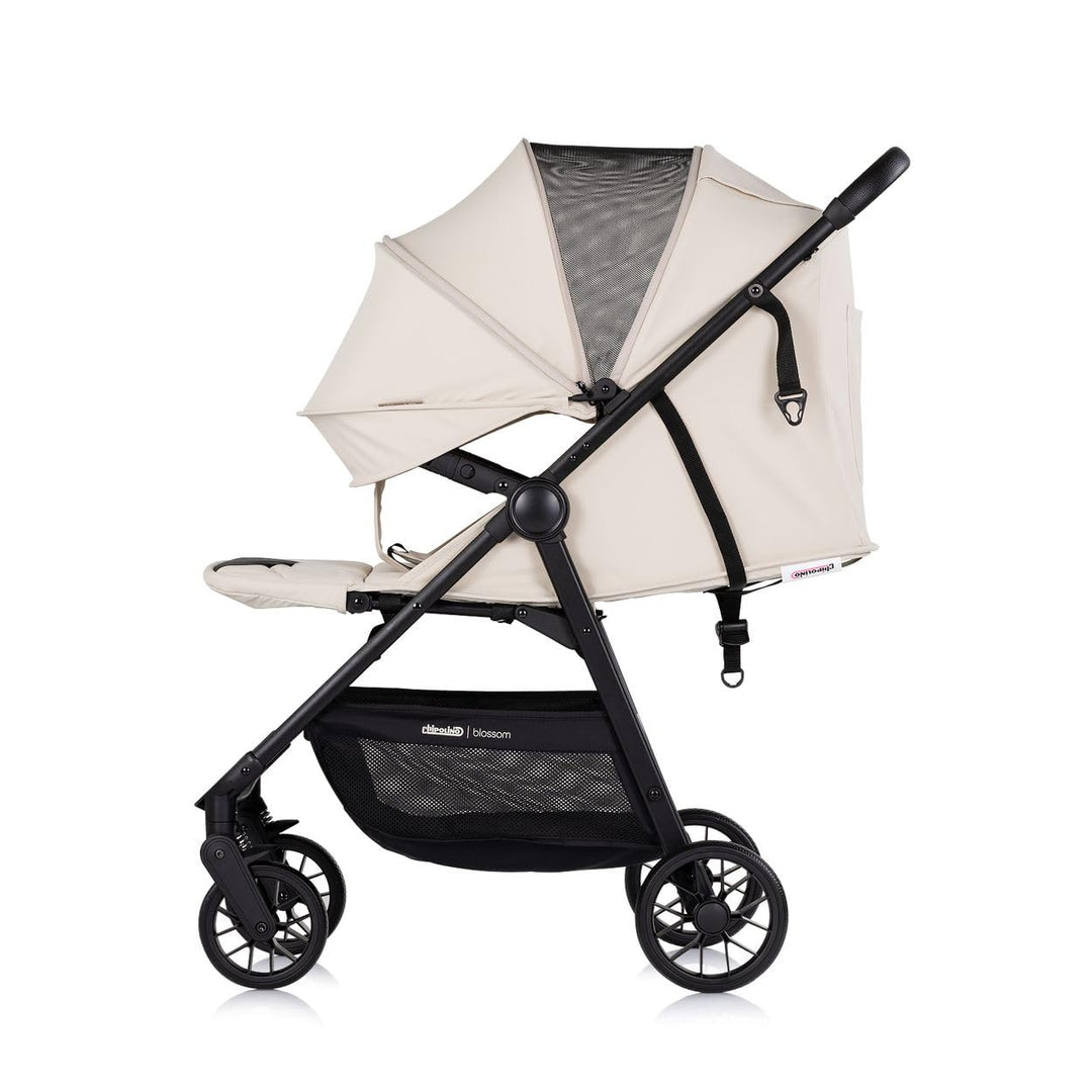 Chipolino Kinderwagen Blossom Stossdämpfer verstellbare Rückenlehne Korb bis 22kg beige, beige