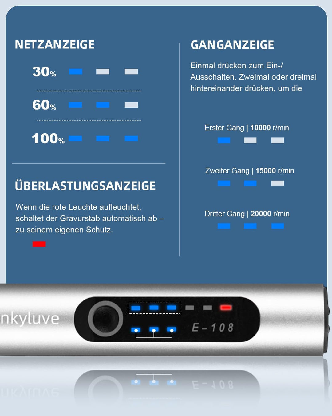 Elektrischer Gravierstift mit 50+ Teilen &amp; 3 Einstellbaren Geschwindigkeiten, Mini Gravur Stift Grav